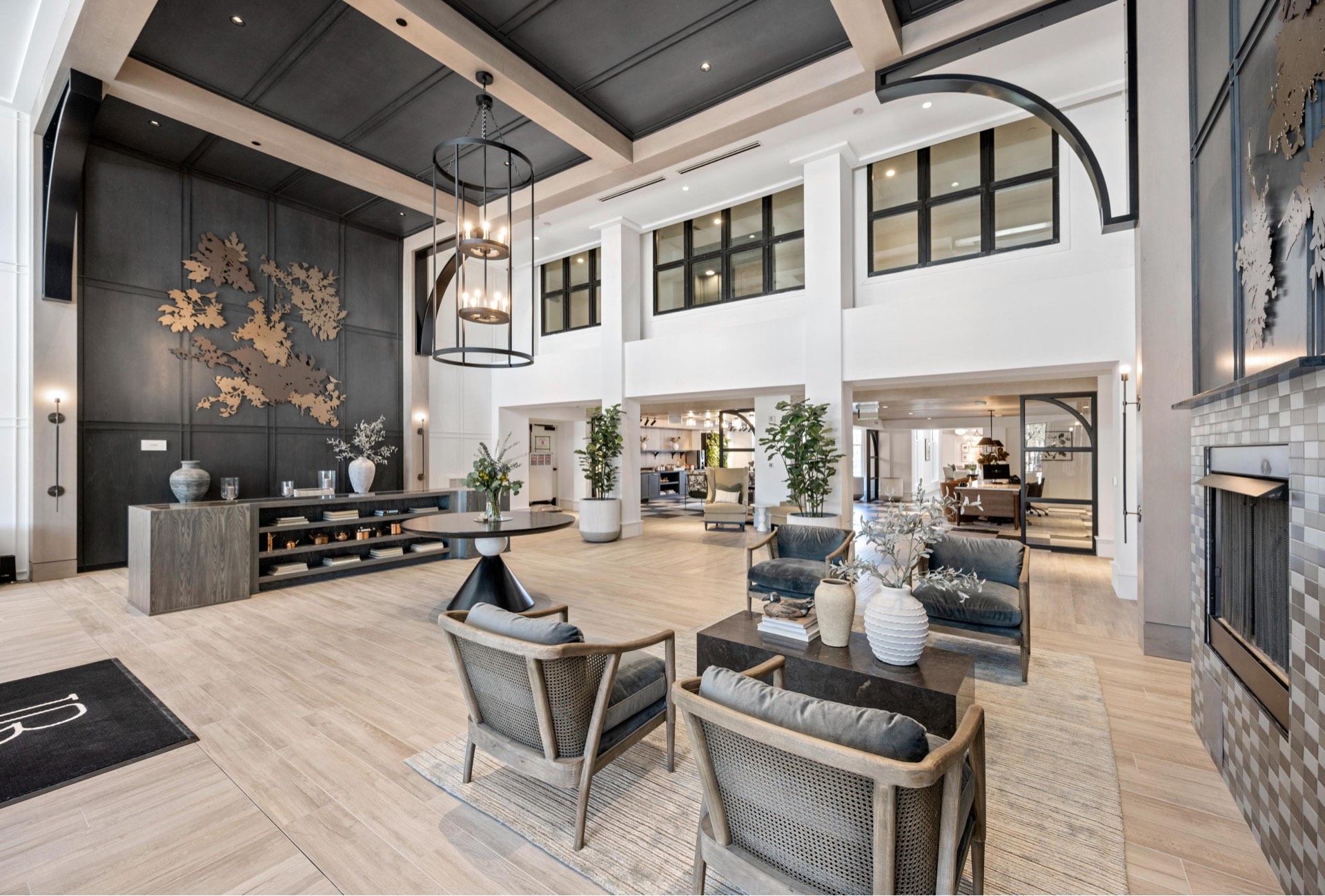 Elegant lobby with stylish decor.