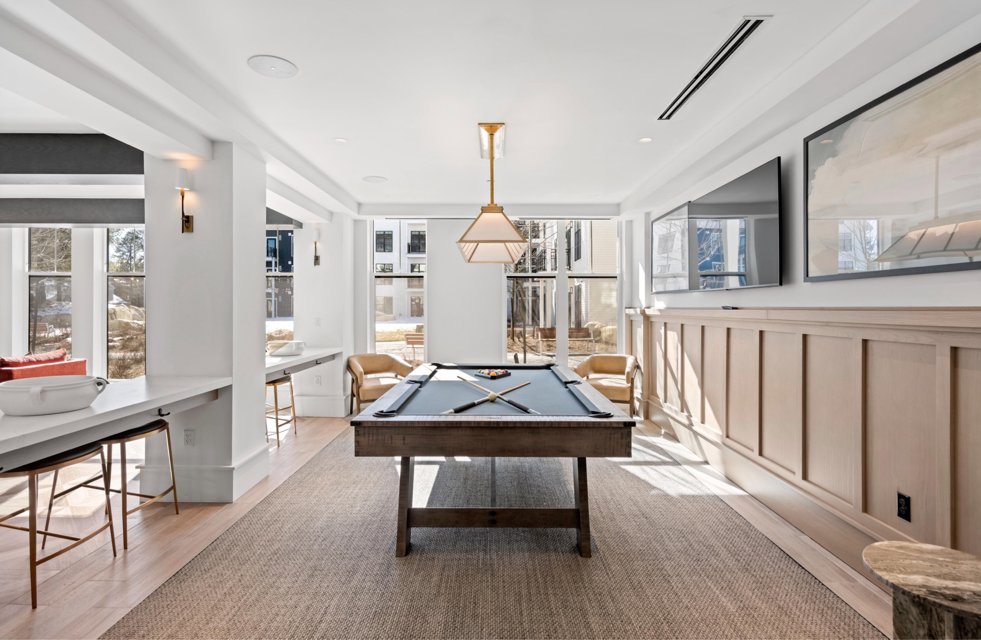 Well-appointed game lounge