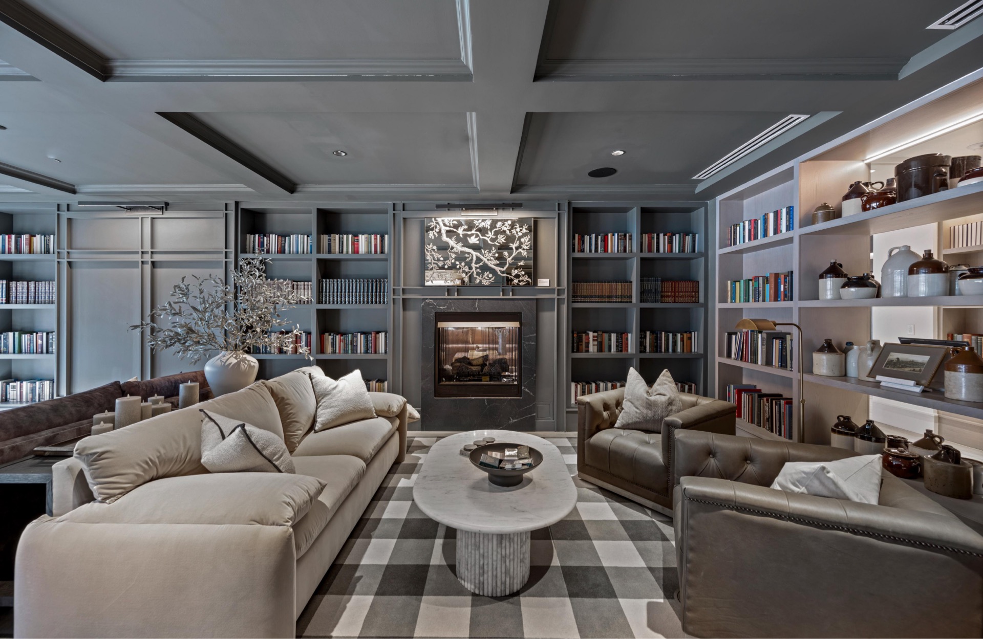 Chic library designed for inspiration and focus.