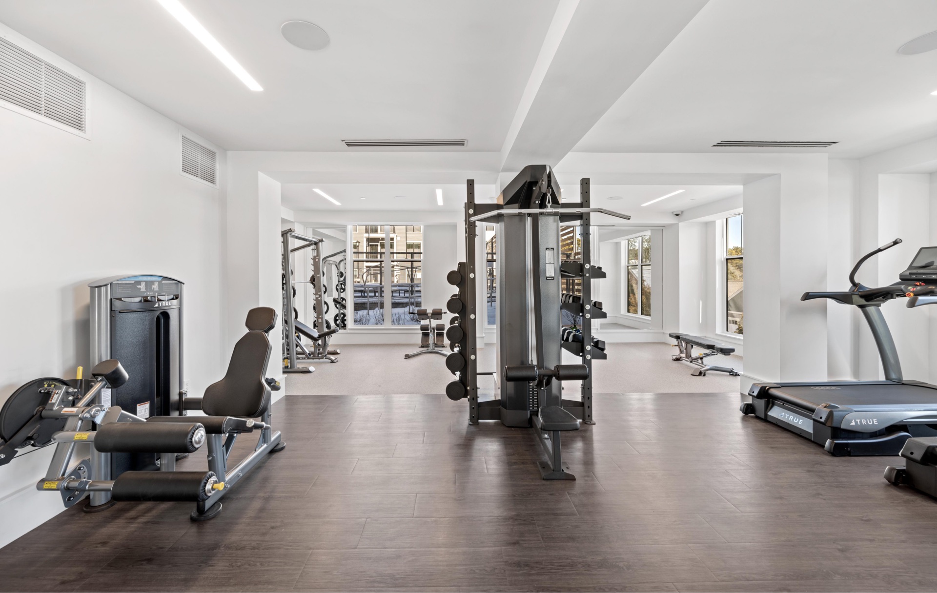 State-of-the-art weight machines in fitness center.