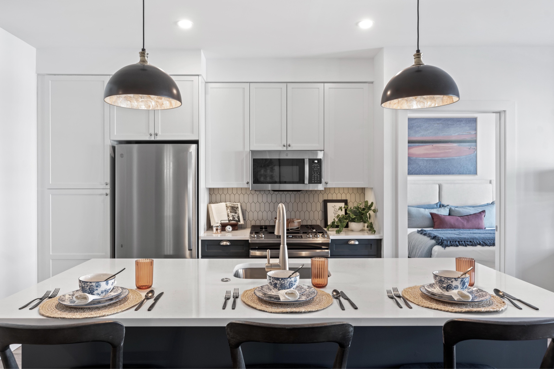 Sleek modern kitchen for culinary enthusiasts.