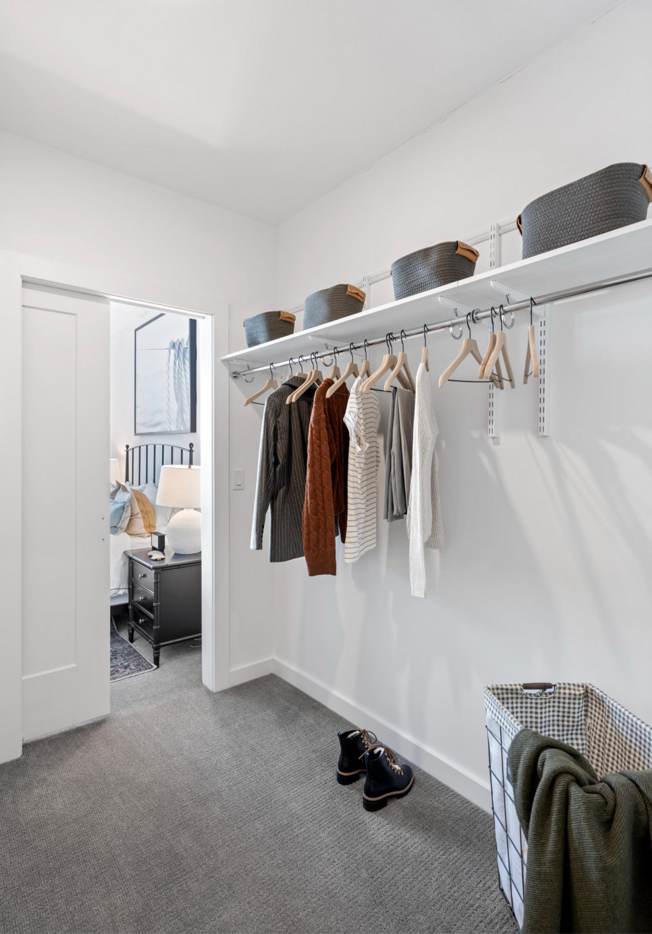 Spacious walk-in closet.