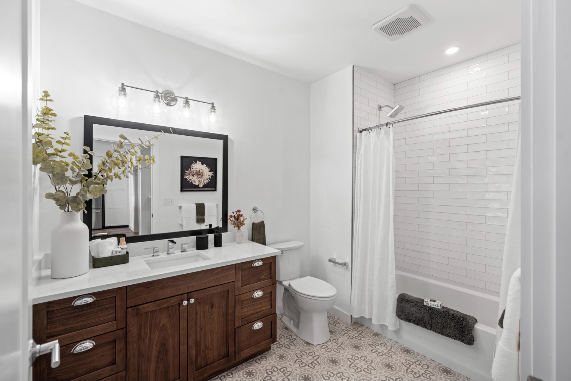 Stylish modern restroom.