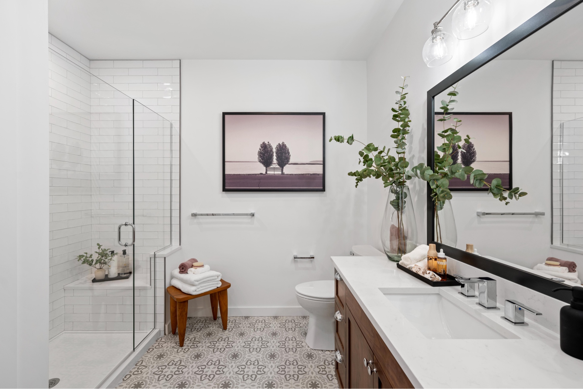 Well-appointed secondary restroom.