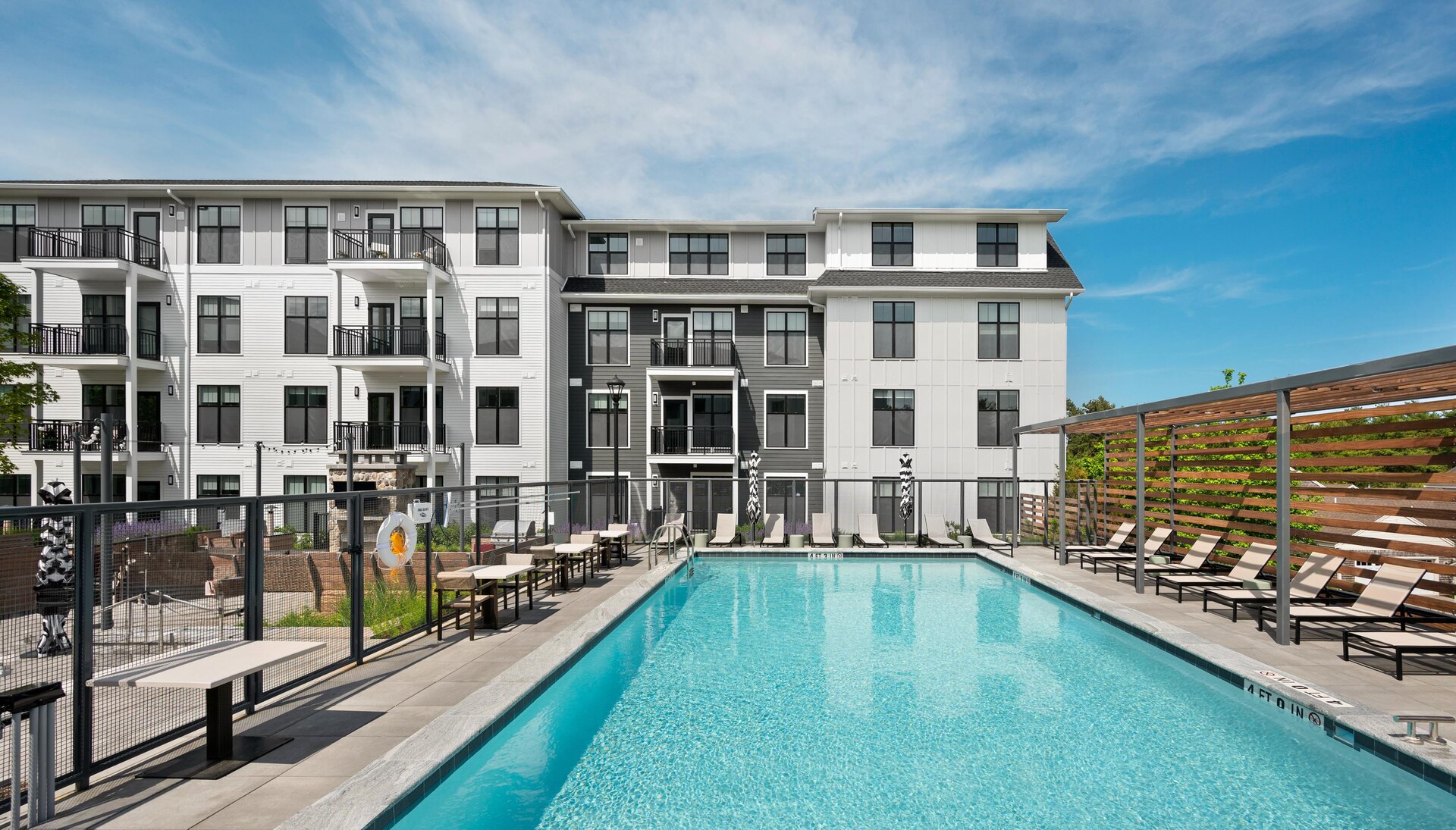 Close view of courtyard pool.